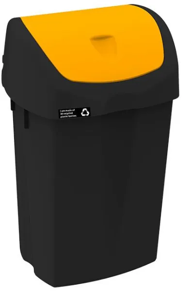 NRW-jäteastia keltaisella heilurikannella, kestävä, 25 L