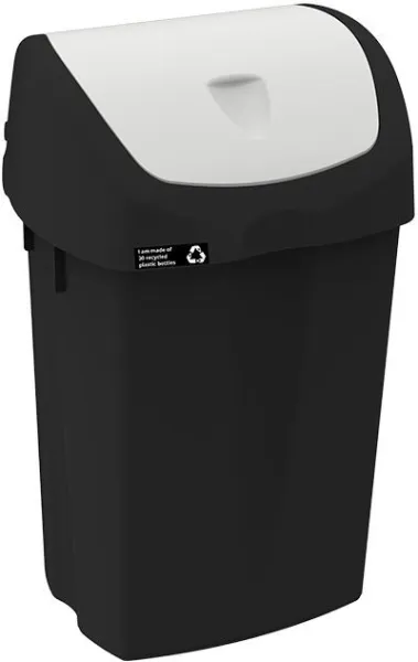 NRW-jäteastia valkoisella heilurikannella, kestävä, 25 L