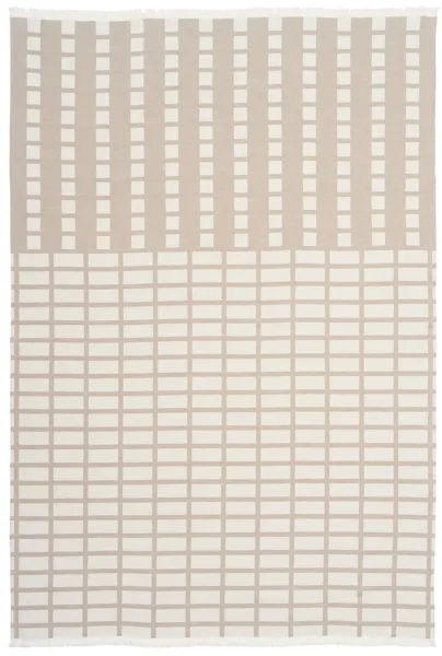 KRISTINA DAM STUDIO Contemporary torkkupeitto - offwhite ja beige puuvilla (180x130)