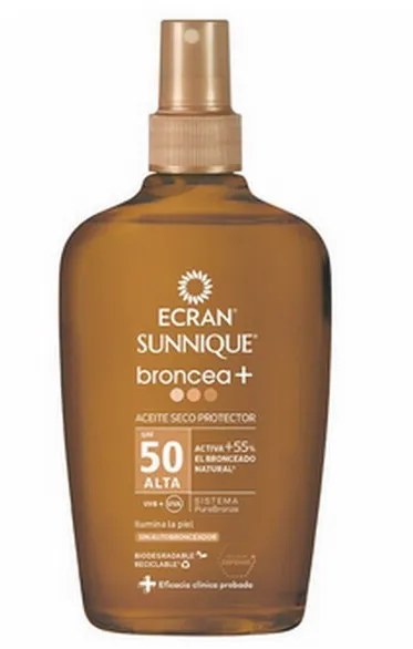 Ecran - Aurinkobronzeri + Suojaava Kuivaöljysuihke SPF50 - 200 ml